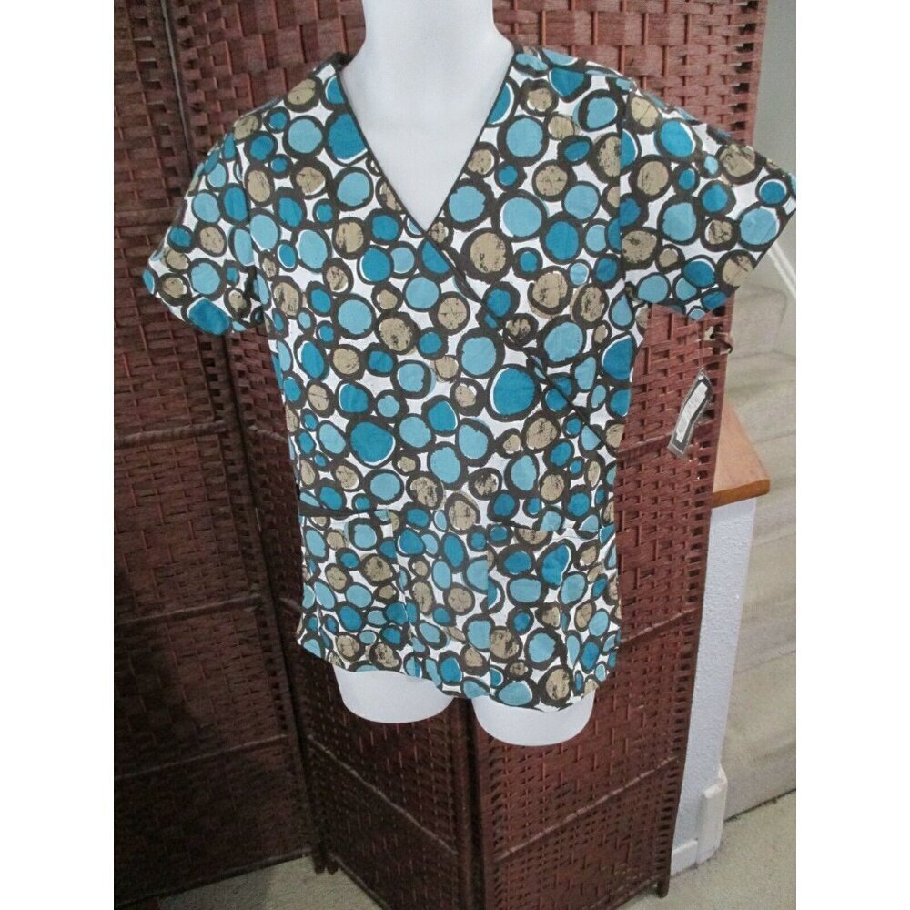 NWT Dickies Uniform Smock Women's Scrub Size XS Shapes Multi Color